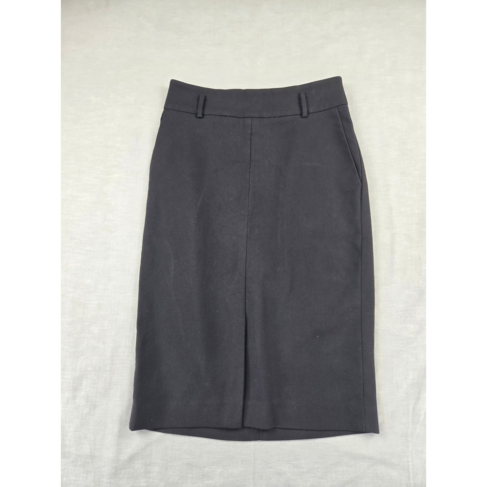 Ann Taylor Factory Womens Black Pencil Skirt Size 0 Business Work Career Pockets